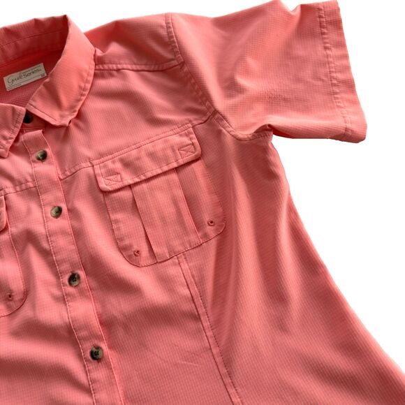 Women's Gander Mountain Guide Series Vented Button Up Outdoor Shirt Size M Peach - Picture 3 of 5